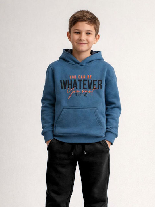 Kids Sweatpants Set With Top Black Petrol