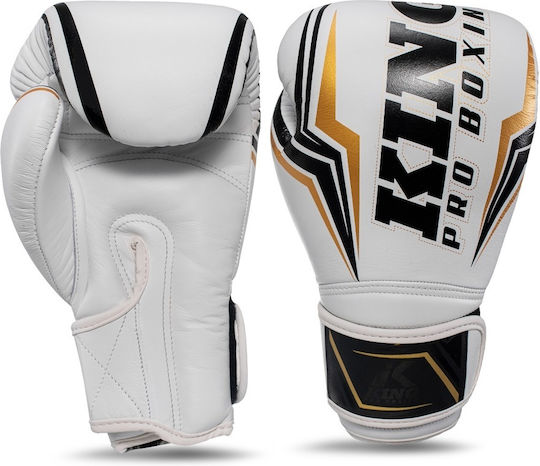 King Pro Boxing Boxhandschuhe Leder für Wettkampfhandschuhe Weiße