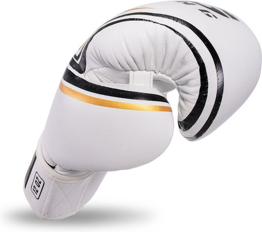 King Pro Boxing Boxhandschuhe Leder für Wettkampfhandschuhe Weiße
