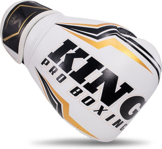 King Pro Boxing Boxhandschuhe Leder für Wettkampfhandschuhe Weiße