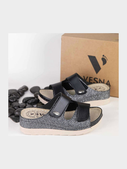 Anatomic Women's Summer Platforms In Slipper Style Black