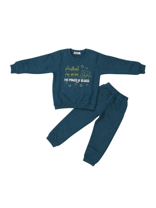 Kinder Sweatpants Set Petrol Blau