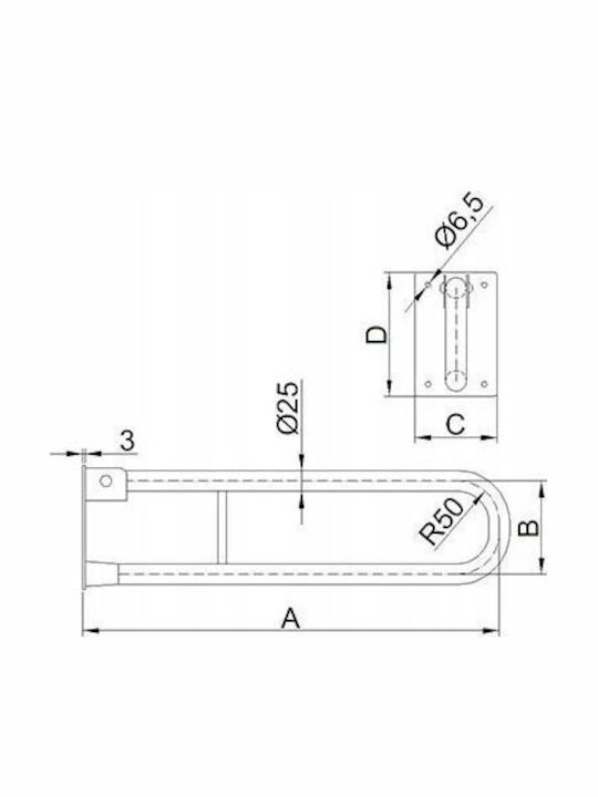 Badezimmer Haltegriff 60cm Weiß