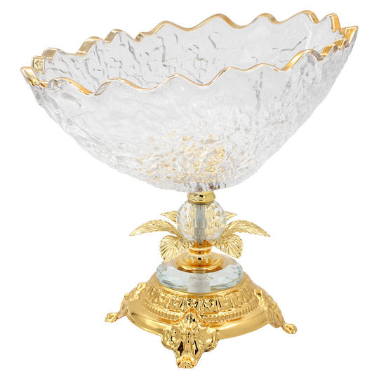 Keskor Dekorative Schale Glas Gold 30x16x24cm
