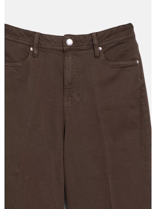 High Rise Women's Jeans Pants Brown