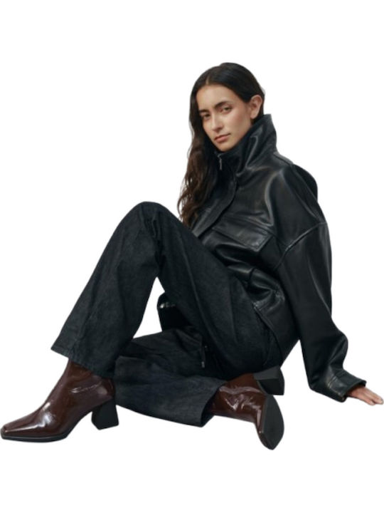 Hedda Stiefeletten Damen Aus Lackleder Braune