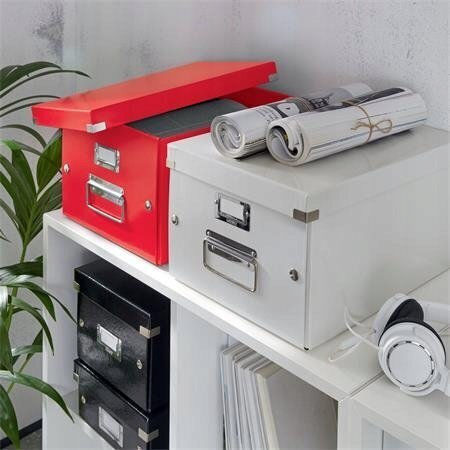 Leitz Metallische Aufbewahrungsbox mit Deckel Rote 37x28,1cm