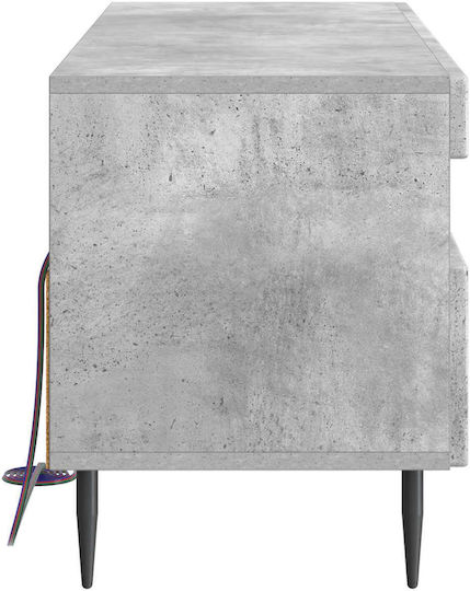 Mobilă TV Dulap cu Iluminare LED Gri Beton L100xA35xÎ43cm