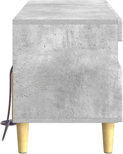 Dulap pentru televizor cu iluminare LED Gri Beton L81xA35xÎ43cm