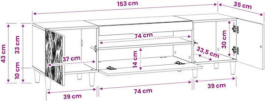 Dulap pentru TV cu Iluminare LED Stejar Sonoma L153xA35xÎ43cm