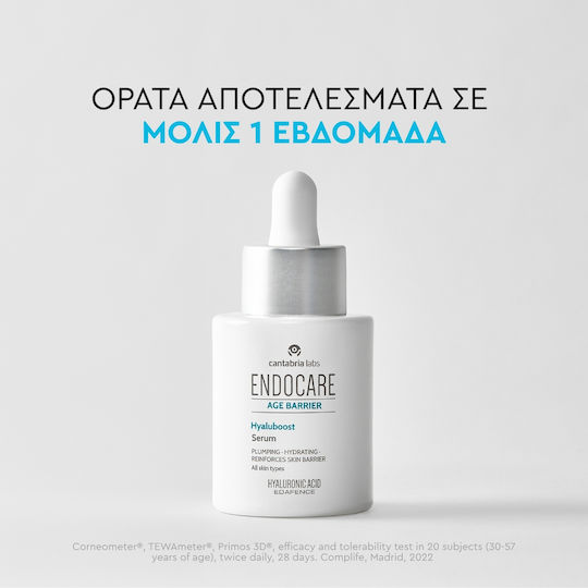 Cantabria Labs Endocare Age Barrier Hyaluboost Serum Anti-Aging Hyaluronic Booster for Intensive Hydration Mass Gaining 30ml