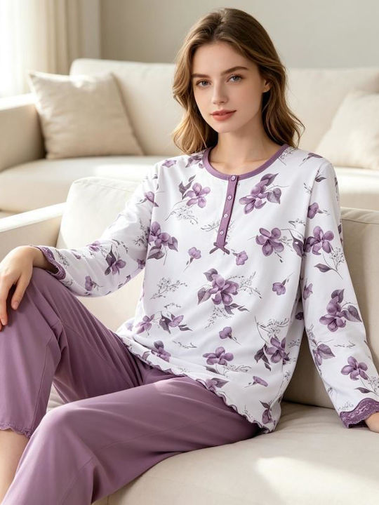 Goodnight Set de pijamale de iarnă pentru femei roz