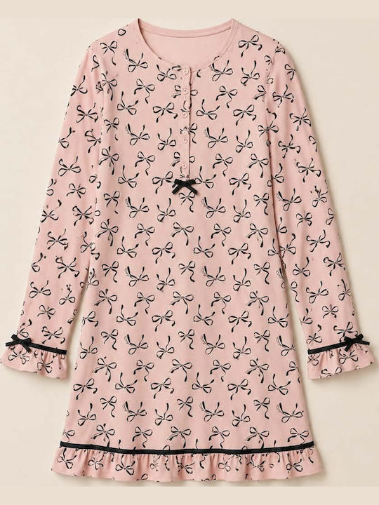 Noidinotte Winter Cotton Women's Nightgown Pink Noidinotte Winter Cotton Women's Nightgown Pink