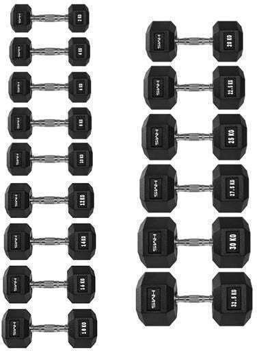 Hex Pro Black 18 Kg Dumbbell Hms