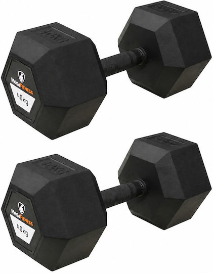 MegaFitness 97117 Βαράκι Εξάγωνο Λαστιχένιο 1 x 40kg