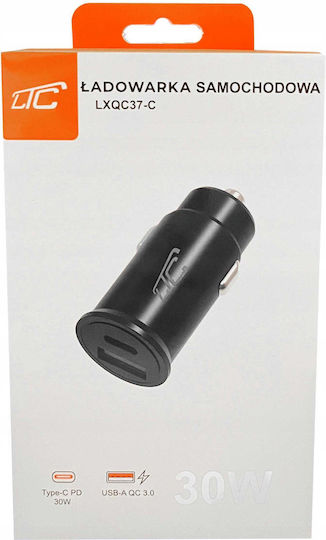 LTC Audio Defender Autoladegerät 30W Schnellladen mit Anschlüssen: 1xUSB-A 1xType-C