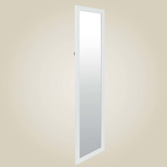 Edaxo Oglindă cu cadru alb din lemn 127x37cm