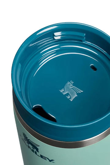 Stanley Cafe To Go Чаша с дръжка Термос Неръждаема стомана 350ml Пролетно Зелен с Сламка и Дръжка