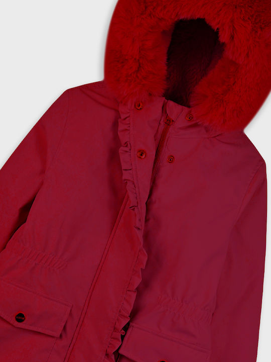 Kids Casual Short Hooded Jacket Dusty Pink