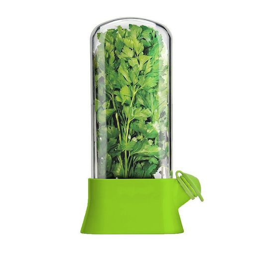 Suport Pentru Menținerea Prospătății Plantelor În Frigider Recipient Cu Capac Transparent Sistem De Hidratare Pentru Menținerea Prospătății Plantelor Design Modern Pentru Bucătărie Reutilizabil Ușor De Utilizat 27x13 Cm Verde Pristyle