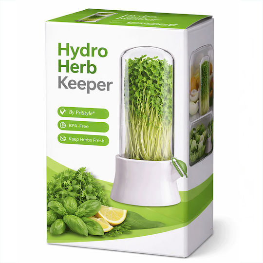 Suport Pentru Menținerea Prospetimii Plantelor În Frigider Recipient Cu Capac Transparent Sistem De Hidratare Pentru Păstrarea Prospetimii Plantelor Design Modern Pentru Bucătărie Reutilizabil Ușor De Utilizat 27x13 Cm Alb PriStyle