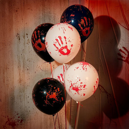Set 6 Halloween Latex Luftballons Schwarze