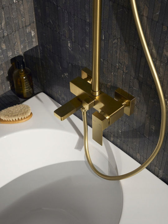 KFA Shower Column with Bathtub Mixer Gold