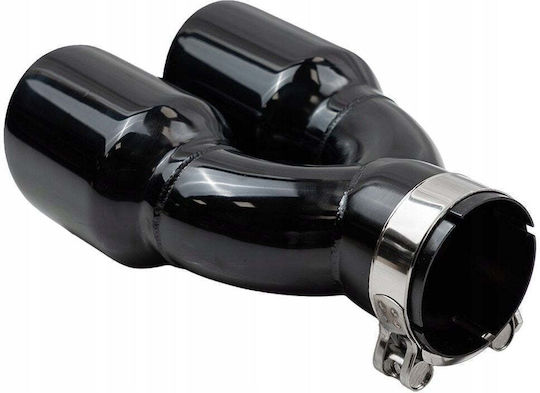 Mtuning Auspuffendstück Typ: 36 89mmx2 Eingang 70mm Schwarz Chrom Set