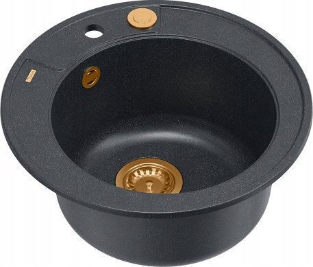 GraniteQ Morgan 210 Chiuvetă De Bucătărie Drop-In 51x51cm Neagră