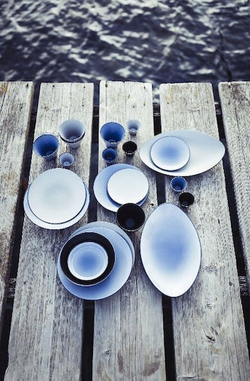 Revol Oval Porcelain Grey Serving Platter 35x22.3cm