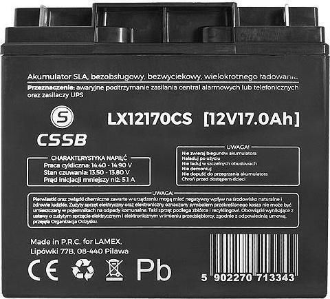 CSSB CSSB UPS-Batterie mit Gewicht 17Ah und Spannung 12V