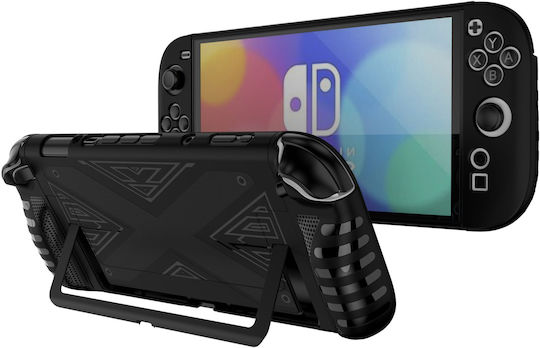 Strado Hülle Nintendo Switch 2 2025 Silikon Kickstand 3-teilig Schwarzer Schutzständer