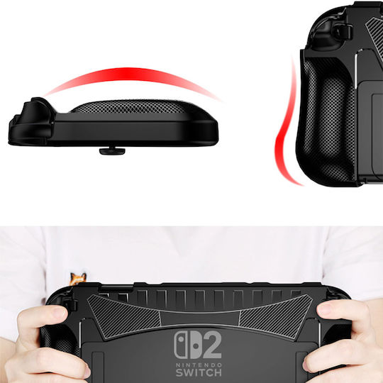 Strado Hülle Nintendo Switch 2 2025 Leichte Gaming Verbessert Griff Schwarz Schutzständer
