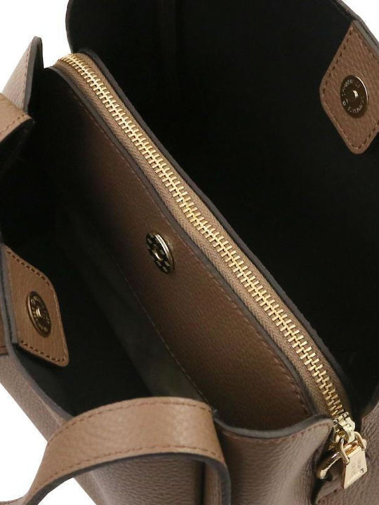 Grey Leather Women's Shoulder Bag