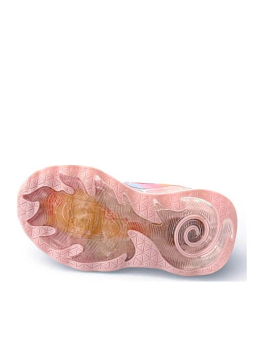 Kinder Sneaker mit Bügel- und Schleifenverschluss und Fuchsie Lichtern