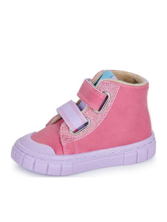 Детски Sneakers High Боси с Велкро Розови