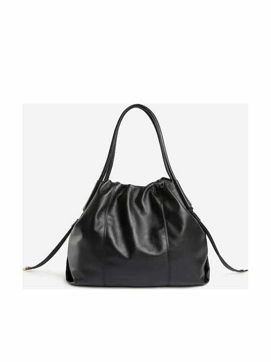 Women's Leather Shopper Bag Black