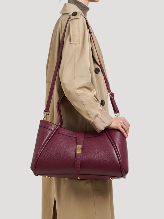 Leather Women's Handbag Burgundy