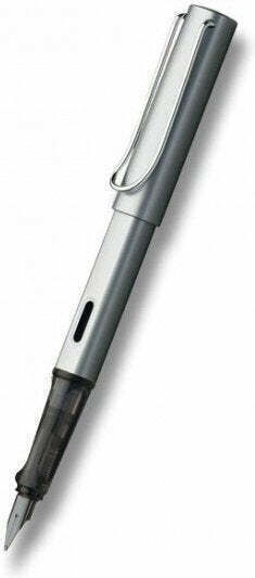 Lamy Al-star 026 Stilou de Scris Extra Fine Gri din Aluminiu cu Cerneală Albastră