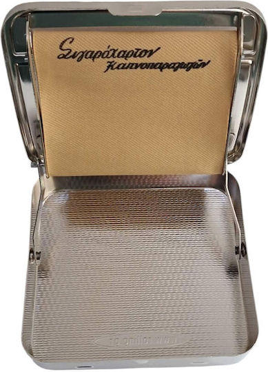 Kalliopi Silver Zigarettenschachtel Drehmaschine Metallische Silber Farbe Design Stück 8x9cm 47302-011-7
