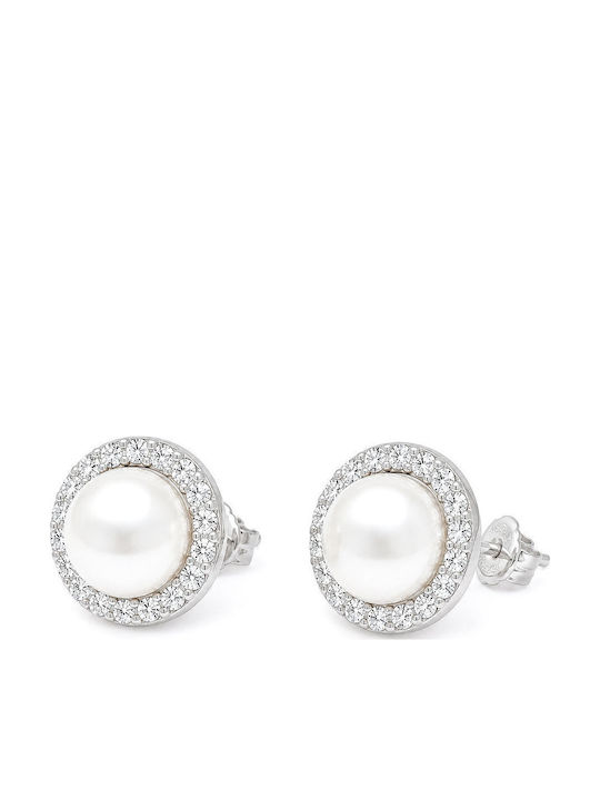 Xryseio Silver Earrings with Stones & Pearls