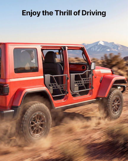 Vevor Jeep Tube 4-Tür Auto Zubehör Für Jeep Wrangler Jk Jku Unlimited 2007-2018 Stahl Vorder- Und Hintertüren Rohrförmige Halbe Türen Off Road Aufbewahrungstasche Gummi Kissen Scharniere Schwerlast Schloss Oe