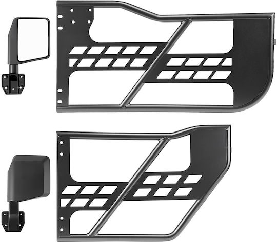 Vevor Jeep Tube 4-Tür Auto Zubehör Für Jeep Wrangler Jk Jku Unlimited 2007-2018 Stahl Vorder- Und Hintertüren Rohrförmige Halbe Türen Off Road Aufbewahrungstasche Gummi Kissen Scharniere Schwerlast Schloss Oe