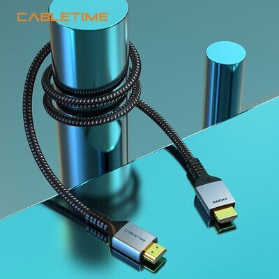 Cabletime HDMI 2.1 Geflochtenes HDMI-Kabel HDMI-Stecker - HDMI-Stecker 2m Schwarz