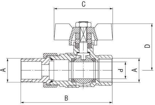 Σφαιρική Βαλβίδα Ferro 1/2'' Ks1