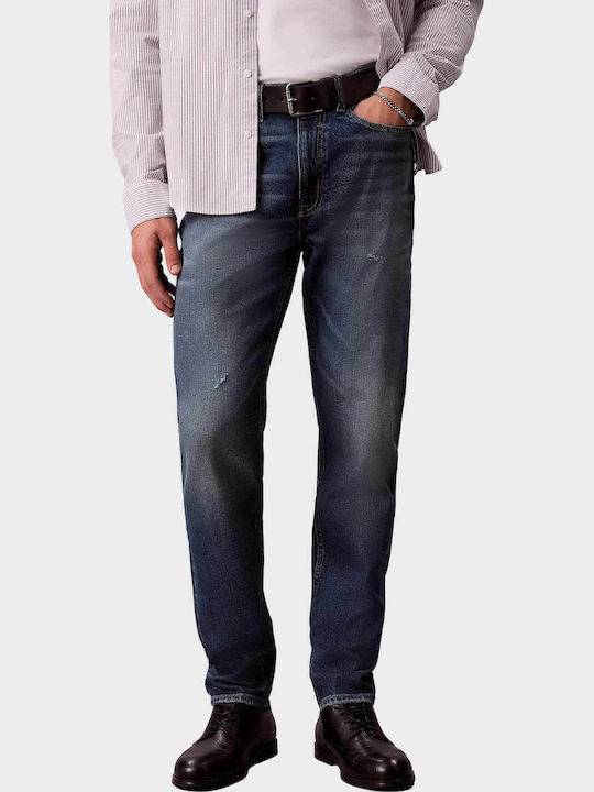 Pantaloni de Blugi pentru Bărbați Elastic Tapered Dark Aged Denim