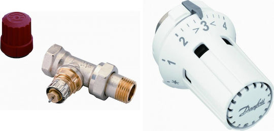 Danfoss Set of 2 Thermostatic Head Rae Valve Rlv-ks 1/2" Angle