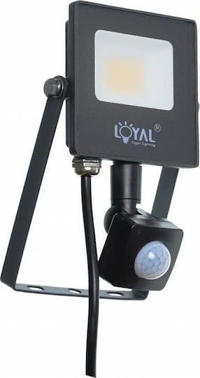 Loyal Lighting Водоустойчив LED Прожектор 10W Неутрално Бяло 4000K с Датчик за Движение IP65