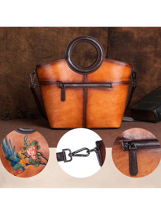 Leather Women's Handbag / Shoulder Bag Brown