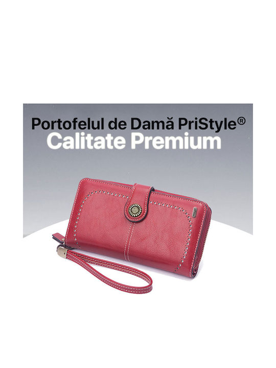 Portofel Mare de Damă din Piele Roșie